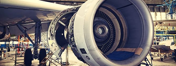Turbine Engine on a Commercial Airplane