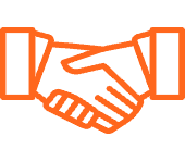 Orange Handshake Team WorkCounter Icon