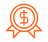 Orange Priced Items Dollar Sign Currency Counter Icon