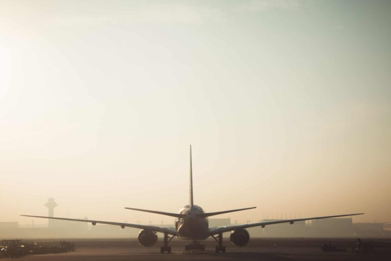 Rear shot of a jet aeroplane, taxiing