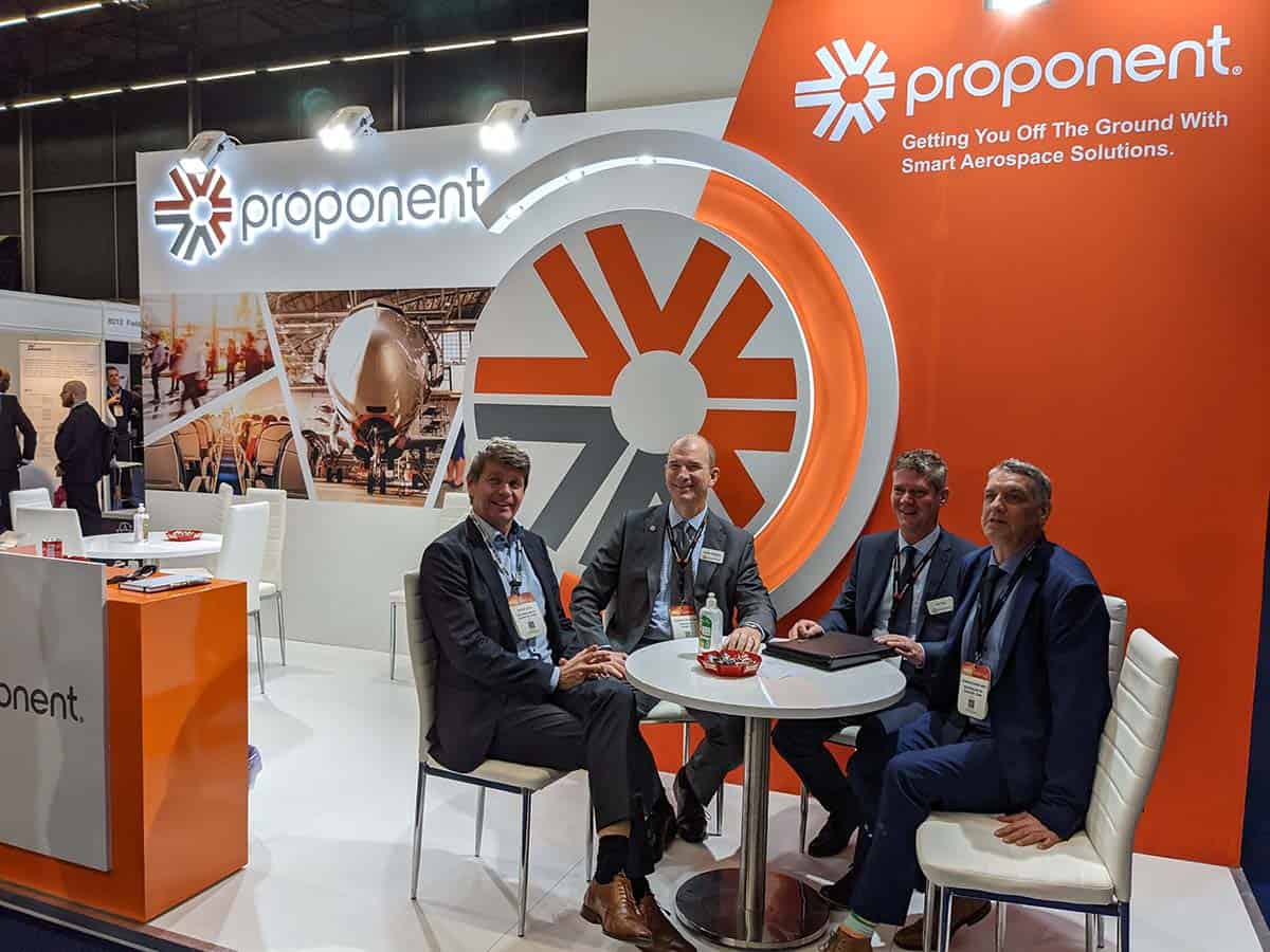 Proponent at a tradeshow