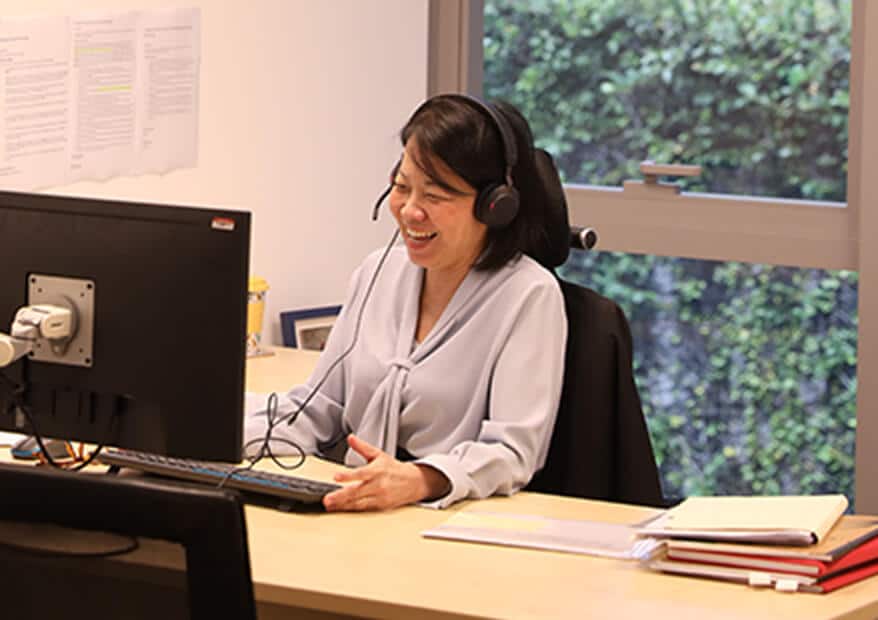 Employee with headset