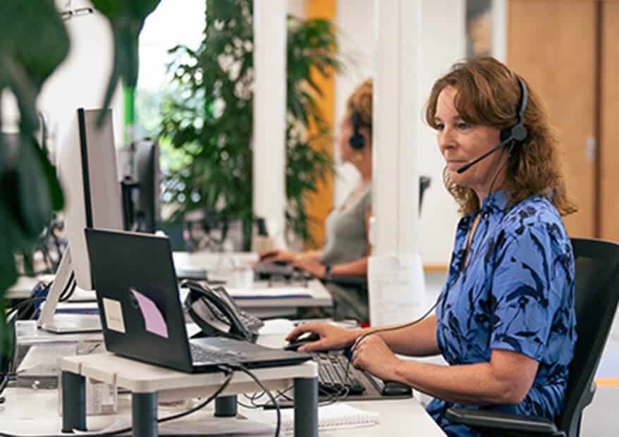 Employee working on the computer