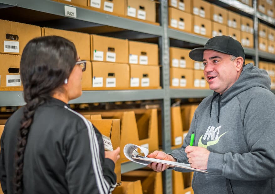 Employees in warehouse