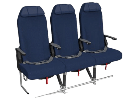Cargo airline seat covers in blue
